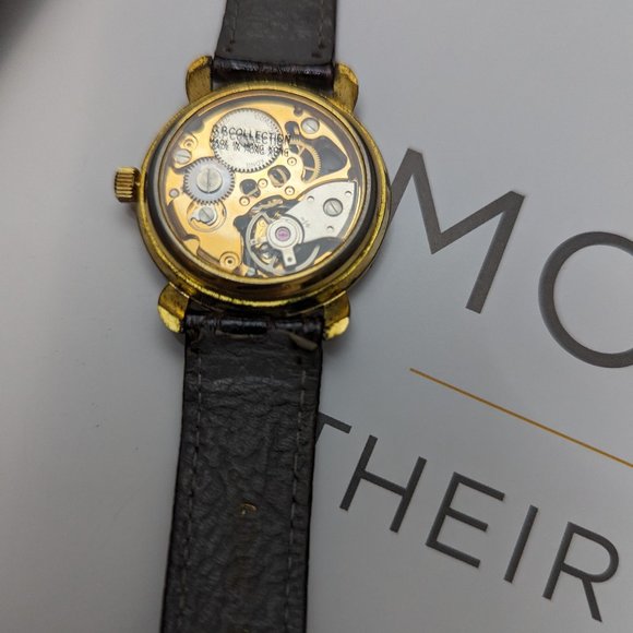 Skeleton Watch Cardini One Jewel Ruby Watch 18k gold Plated Mechanical Wind Up - Picture 5 of 8